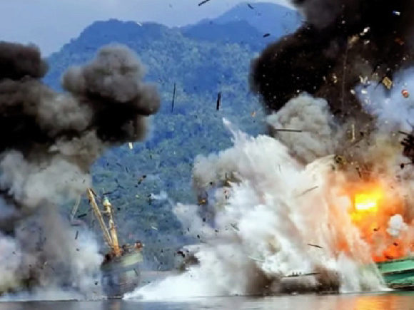 Indonesia blows up 41 fishing boats: SLIDESHOW