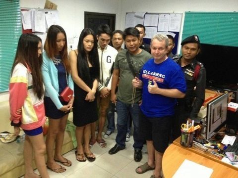 Three ladyboys and a boyfriend arrested for theft, bribery